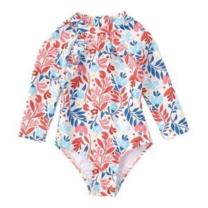 Adventurewear 360 Baby Girl Long Sleeve Rashguard Swim~Sz 18M~Hibiscus L15 03